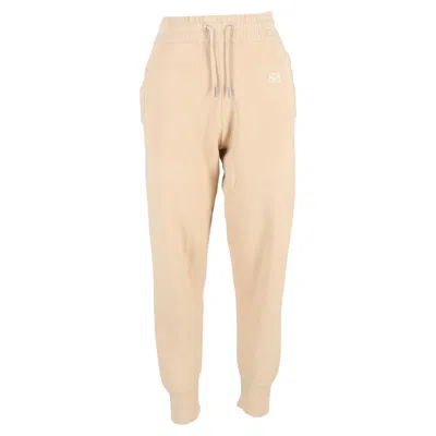 Sandro Logo-embroidered Jogger Pants In Nude Cotton In Neutral