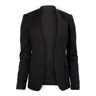 Theory Open Blazer In Black Linen In Black