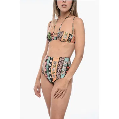 Agua By Agua Bendita High-waisted Soya Geranio Bikini Set With Bralette In Multi