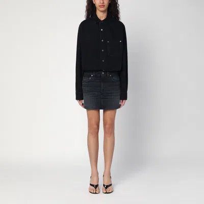 Haikure Washed Black Tamu Mini Dress In Denim