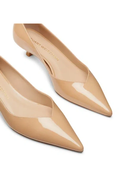 Stuart Weitzman Eva Kitten Heel Pointed Toe Pump