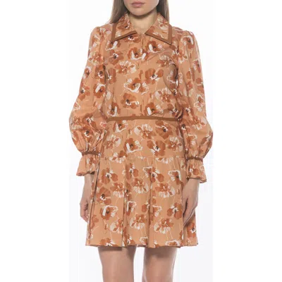 Alexia Admor Shannan Tipped Collar Button-up Shirt In Brown