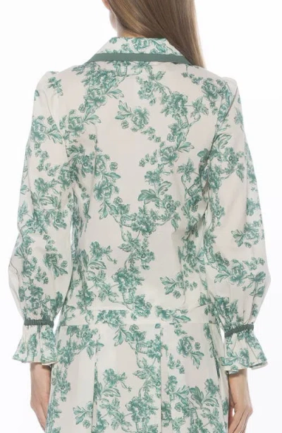 Alexia Admor Shannan Tipped Collar Button-up Shirt In Green