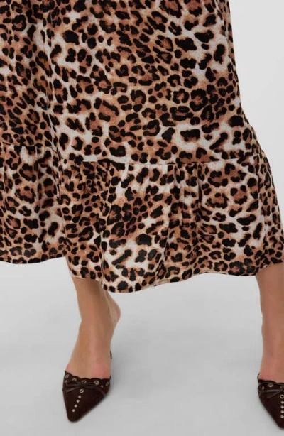 Vero Moda Maxi Skirt With Split In Leopard Print-multi In Animal Print