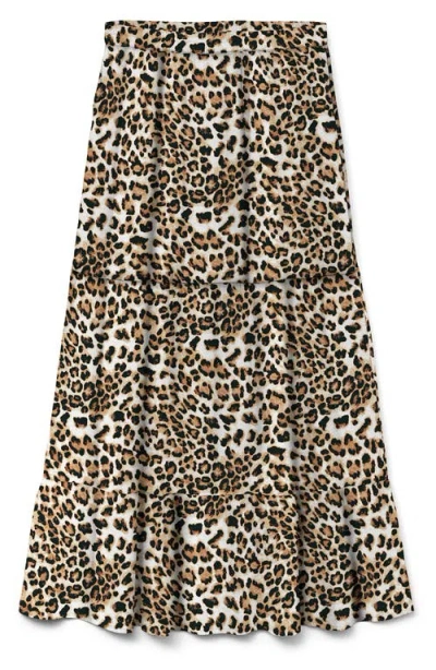 Vero Moda Maxi Skirt With Split In Leopard Print-multi In Animal Print