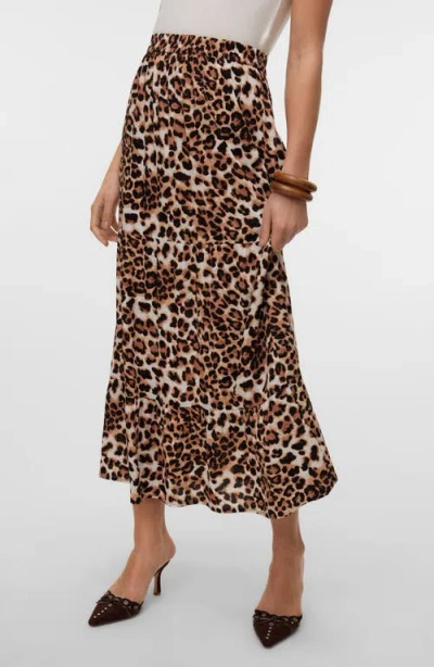 Vero Moda Maxi Skirt With Split In Leopard Print-multi In Animal Print