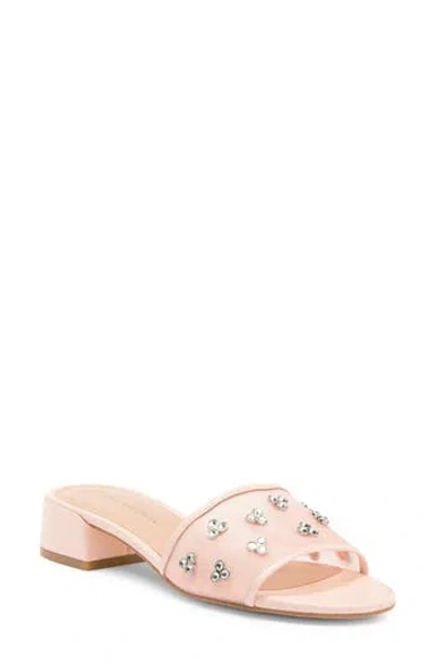Stuart Weitzman Tammy Crystal Slide Sandal In Pink