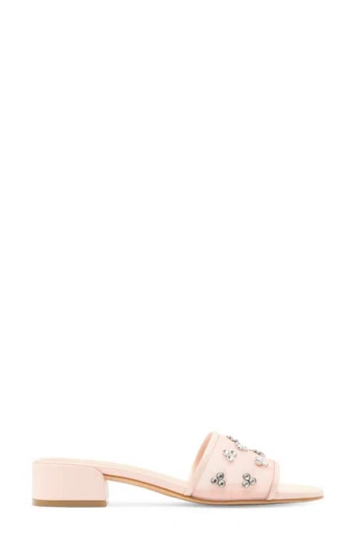 Stuart Weitzman Tammy Crystal Slide Sandal In Pink