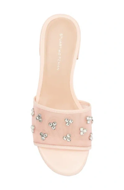 Stuart Weitzman Tammy Crystal Slide Sandal In Pink