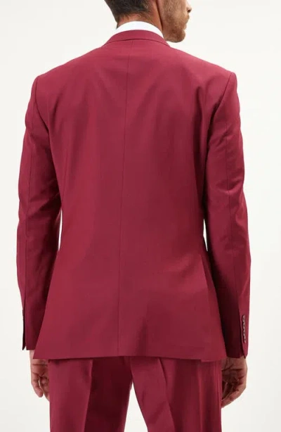 Ron Tomson Super 120s Wool Double Breasted Tuxedo Jacket In Brown