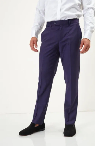 Ron Tomson Super 120s Wool Double Breasted Tuxedo Jacket In Blue