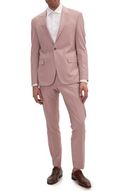 Ron Tomson Super 120s Merino Wool Tuxedo Jacket In Pink