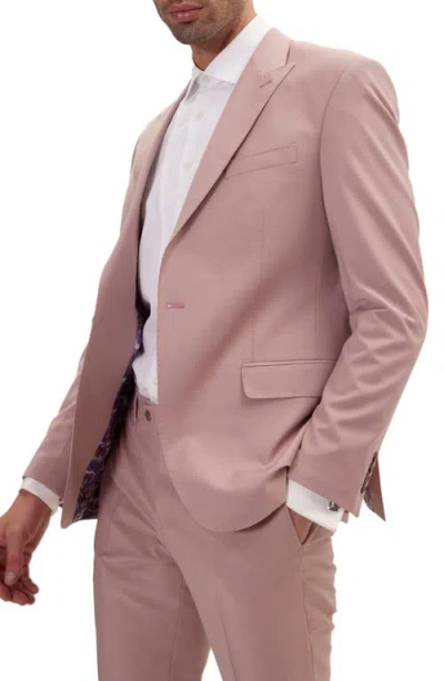 Ron Tomson Super 120s Merino Wool Tuxedo Jacket In Pink
