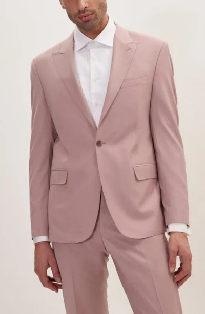 Ron Tomson Super 120s Merino Wool Tuxedo Jacket In Pink