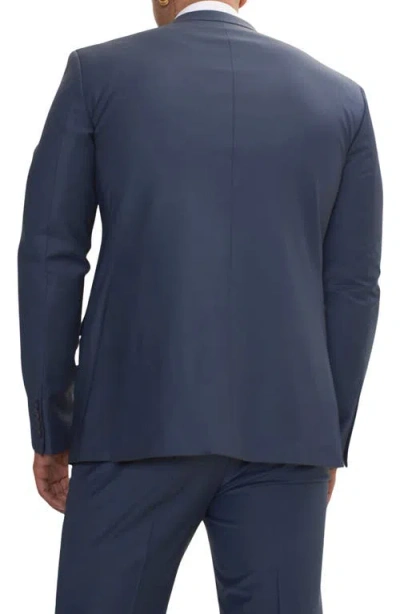 Ron Tomson Super 120s Merino Wool Tuxedo Jacket In Blue