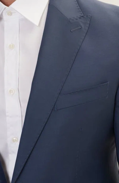 Ron Tomson Super 120s Merino Wool Tuxedo Jacket In Blue