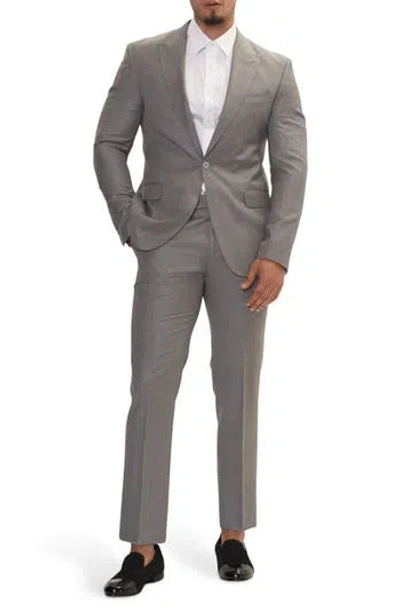 Ron Tomson Super 120s Merino Wool Tuxedo Jacket In Gray