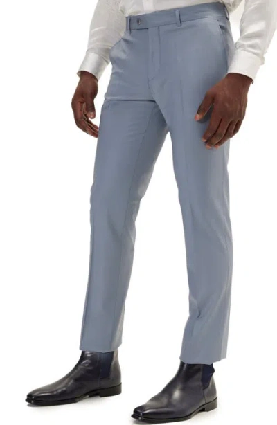 Ron Tomson Super 120s Merino Wool Tuxedo Jacket In Blue