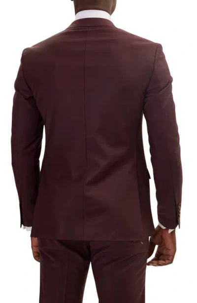 Ron Tomson Super 120s Merino Wool Tuxedo Jacket In Brown