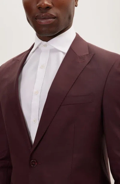 Ron Tomson Super 120s Merino Wool Tuxedo Jacket In Brown