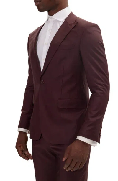 Ron Tomson Super 120s Merino Wool Tuxedo Jacket In Brown