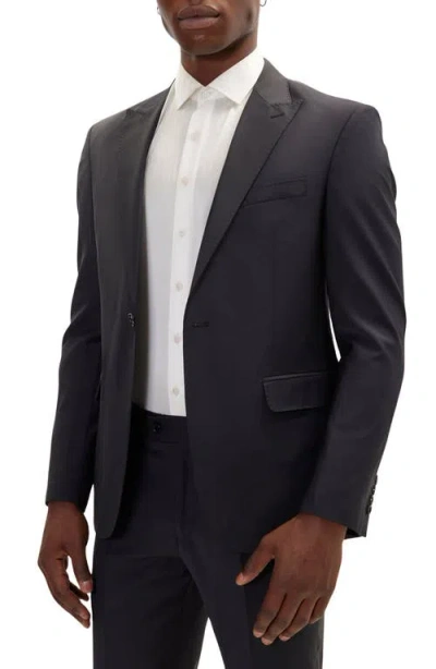 Ron Tomson Super 120s Merino Wool Tuxedo Jacket In Black