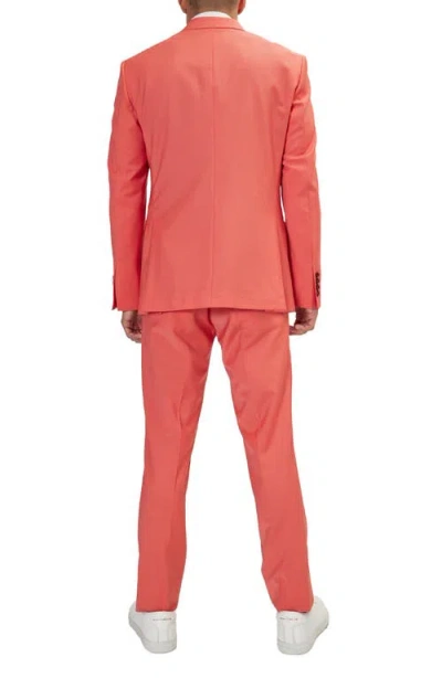 Ron Tomson Super 120s Wool Double Breasted Tuxedo Jacket In Orange