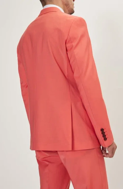 Ron Tomson Super 120s Wool Double Breasted Tuxedo Jacket In Orange