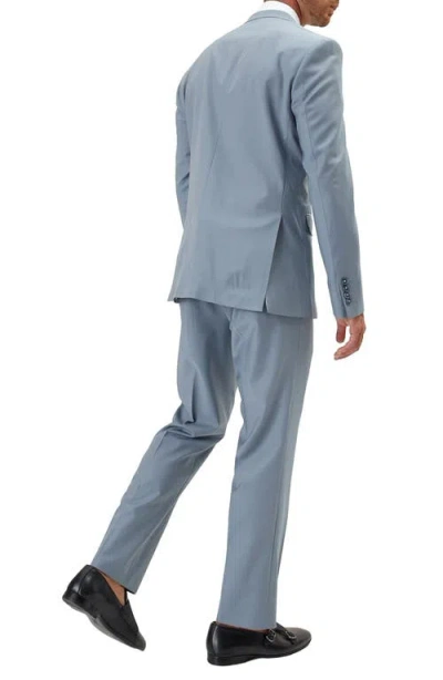 Ron Tomson Super 120s Wool Double Breasted Tuxedo Jacket In Blue