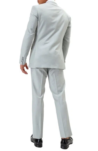 Ron Tomson Super 120s Wool Double Breasted Tuxedo Jacket In Silver