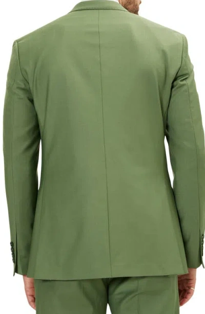 Ron Tomson Super 120s Wool Double Breasted Tuxedo Jacket In Green