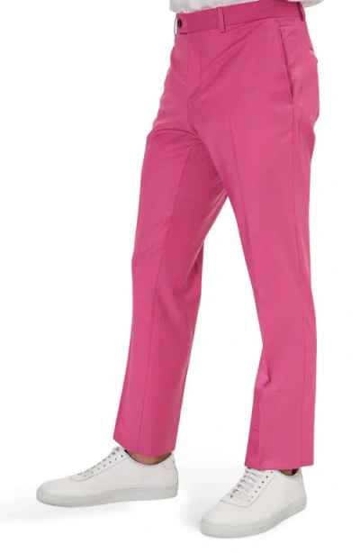 Ron Tomson Super 120s Wool Double Breasted Tuxedo Jacket In Pink