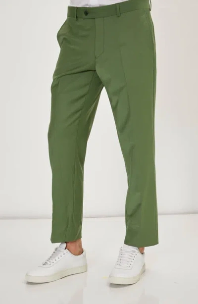 Ron Tomson Super 120s Wool Double Breasted Tuxedo Jacket In Green