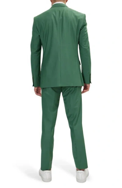 Ron Tomson Super 120s Wool Double Breasted Tuxedo Jacket In Green