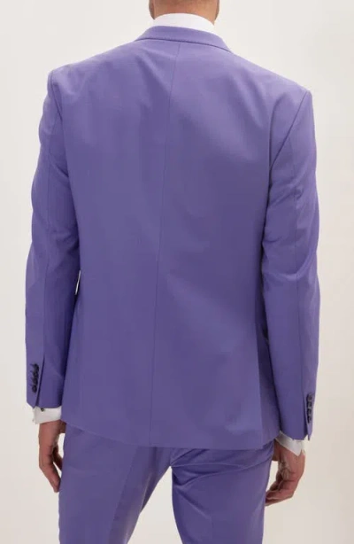 Ron Tomson Super 120s Wool Double Breasted Tuxedo Jacket In Purple