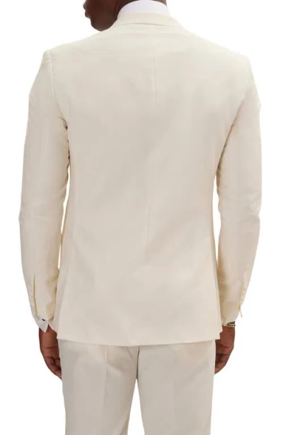 Ron Tomson Super 120s Merino Wool Tuxedo Jacket In White