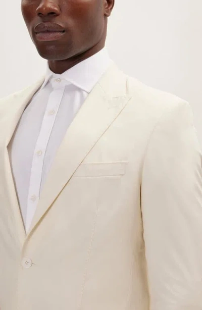 Ron Tomson Super 120s Merino Wool Tuxedo Jacket In White