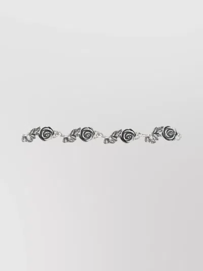 Emanuele Bicocchi Intricate Sterling Silver Multi-roses Necklace In Metallic