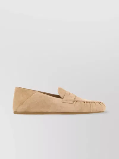 Stuart Weitzman Suede Finish Round Toe Brooks Loafers