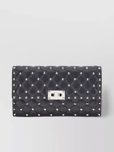 Valentino Garavani Rockstud Spike Nappa Leather Crossbody Clutch Bag Woman Black Uni