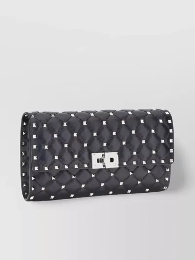 Valentino Garavani Rockstud Spike Nappa Leather Crossbody Clutch Bag Woman Black Uni