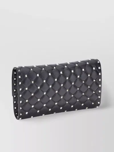 Valentino Garavani Rockstud Spike Nappa Leather Crossbody Clutch Bag Woman Black Uni