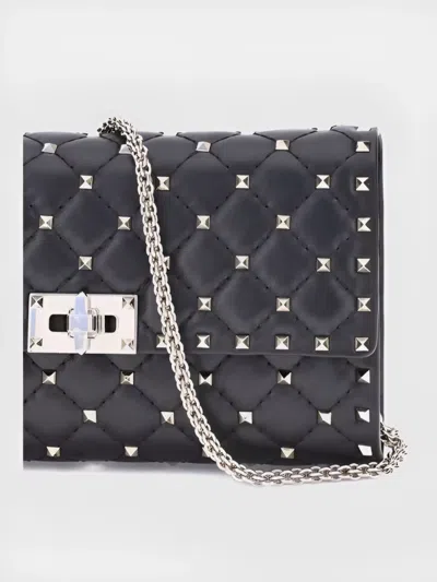 Valentino Garavani Rockstud Spike Nappa Leather Crossbody Clutch Bag Woman Black Uni