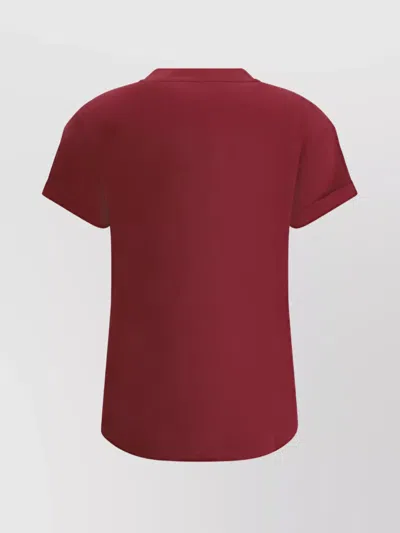 Brunello Cucinelli Cotton T-shirt Embellished Shiny Jewels In Red