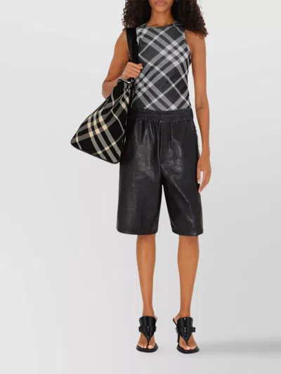 Burberry Checkered Pattern Shoulder Bags With Dual Handles