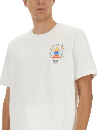 Casablanca Casa Way Mountain Printed T-shirt In White
