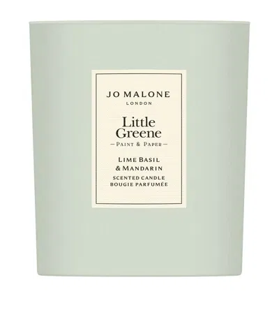 Jo Malone London X Little Greene Lime Basil & Mandarin Scented Candle In Green