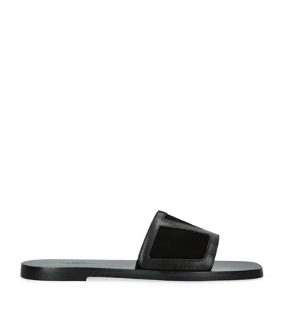 Valentino Garavani Superstar Leather Sandals For Modern Elegance In Black