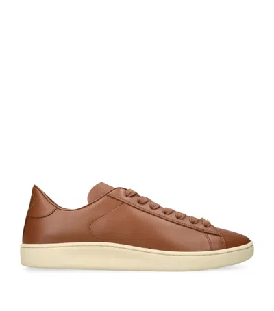 Valentino Garavani Royco Trainer In Nappa Calfskin In Tobacco