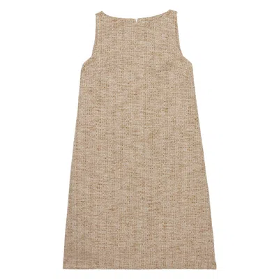 Ines De La Fressange Robe Madeleine En Coton Mélangé Dorée In Brown